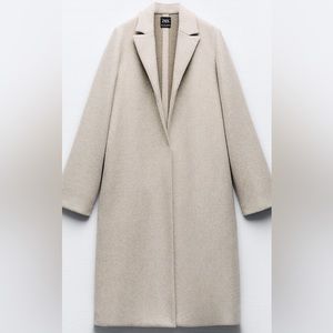 Beige felt texture Zara coat